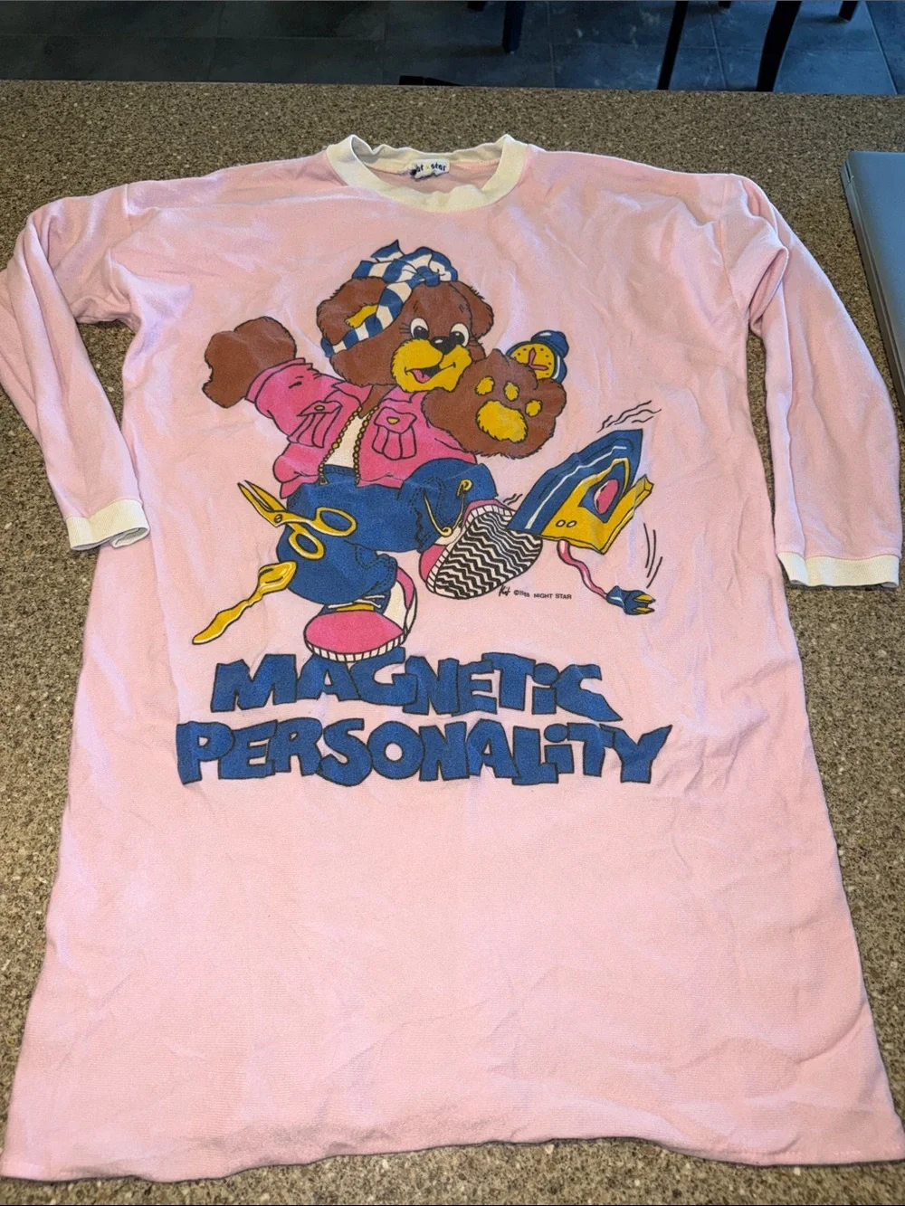Night Star Magnetic Personality Bear vintage 1988 nightgown